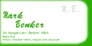 mark benker business card